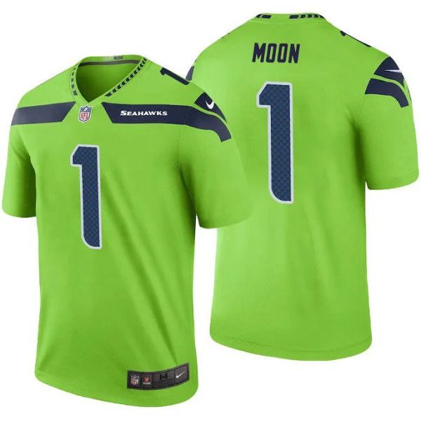 Men Seattle Seahawks 1 Warren Moon Nike Green Game Player NFL Jersey